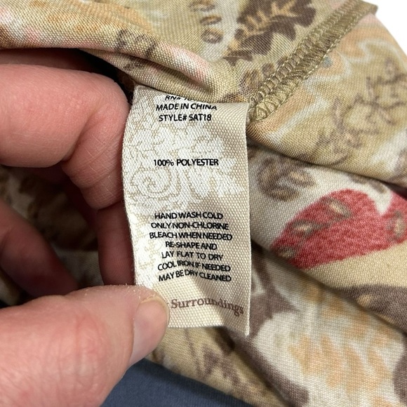 Soft Surroundings Top Womens Paisley Velour Long Sleeve Button Shirt Size 2X - Picture 7 of 10